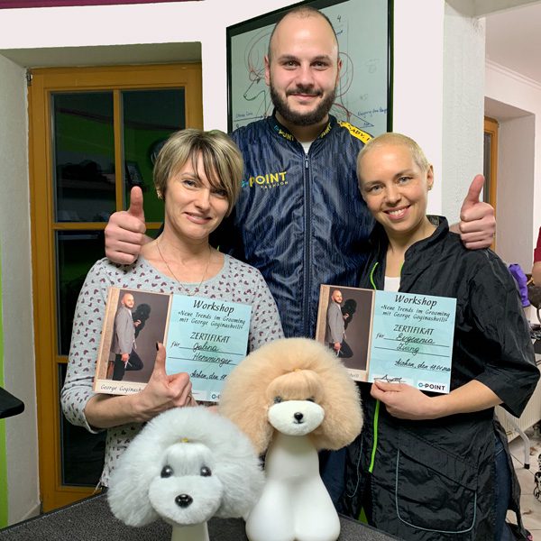 Evguenia Zwing, mit Neue Trends Grooming Diploma nach dem Workshop